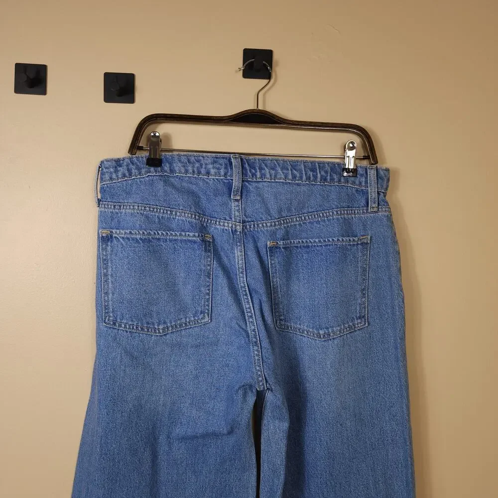 Old Navy High-Waisted Baggy Ripped Wide-Leg Jeans for Girls Size 20